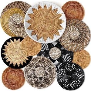 Xuhal 11 Pcs Boho Hanging Wall Baskets Decor, New manufacturer bag.